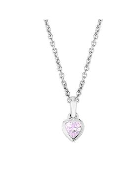 Lykka pink zirkonia heart christening necklace