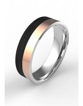 Bosie TICMIR-2016-92 ring,titaani/hiilikuitu 5mm