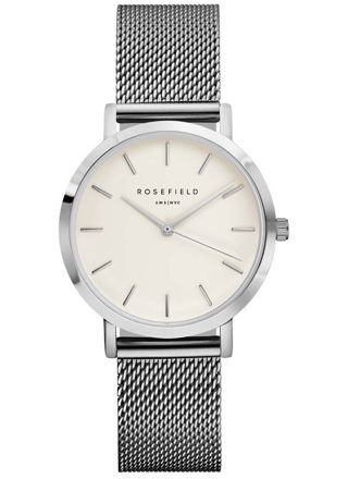 Rosefield Tribeca TWS-T52 White - Mesh Silver watch