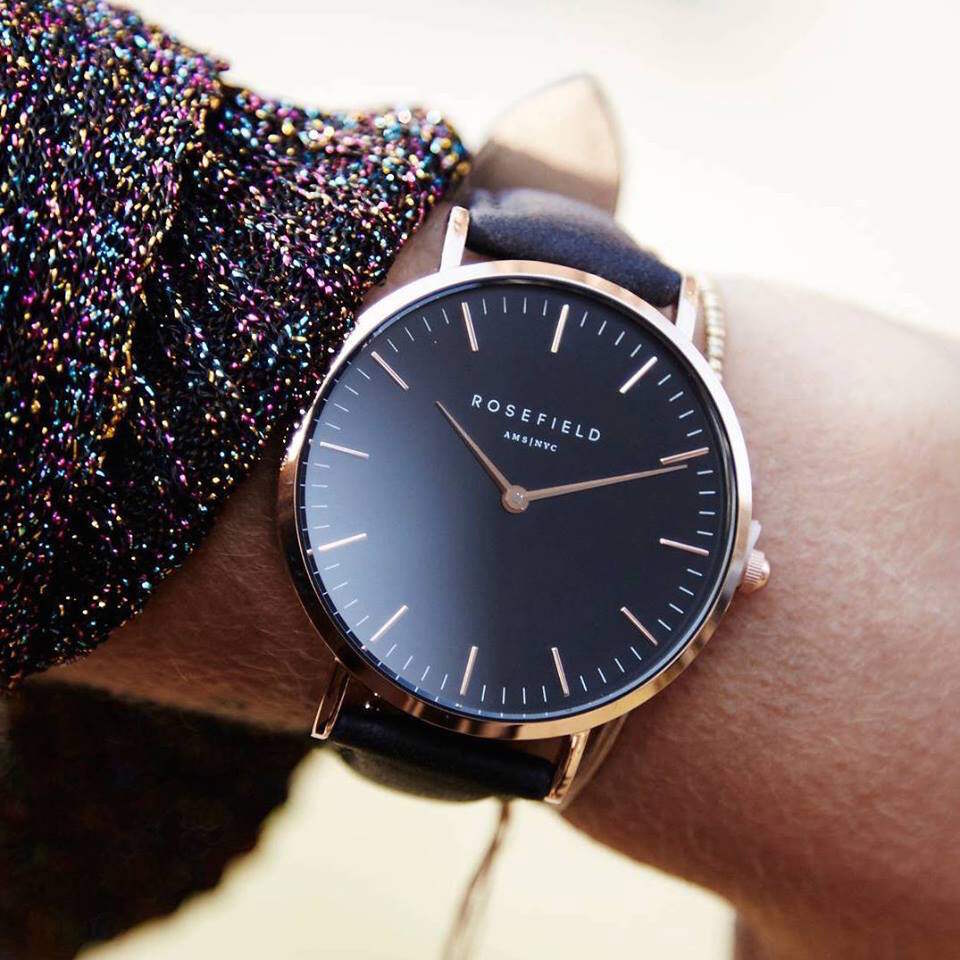 Rosefield Bowery BBBR B11 Black Black Rose Gold watchesonline