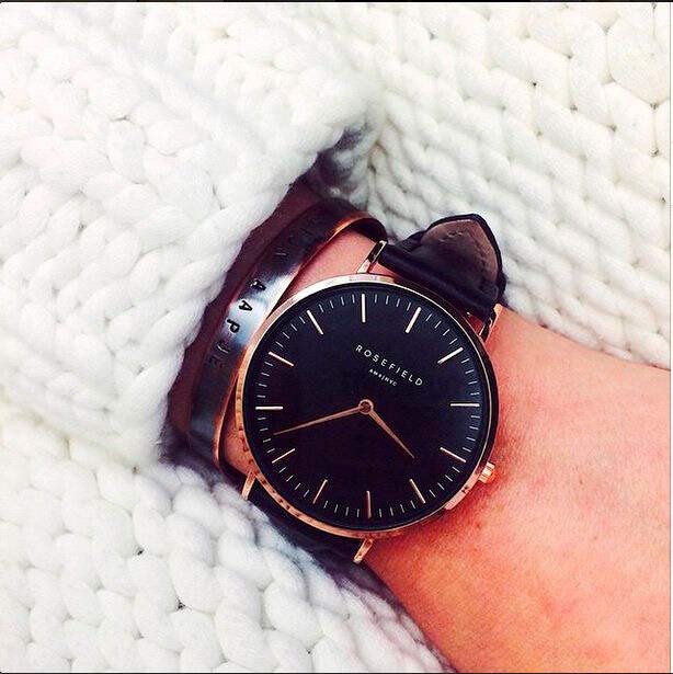 Rosefield Bowery BBBR B11 Black Black Rose Gold watchesonline