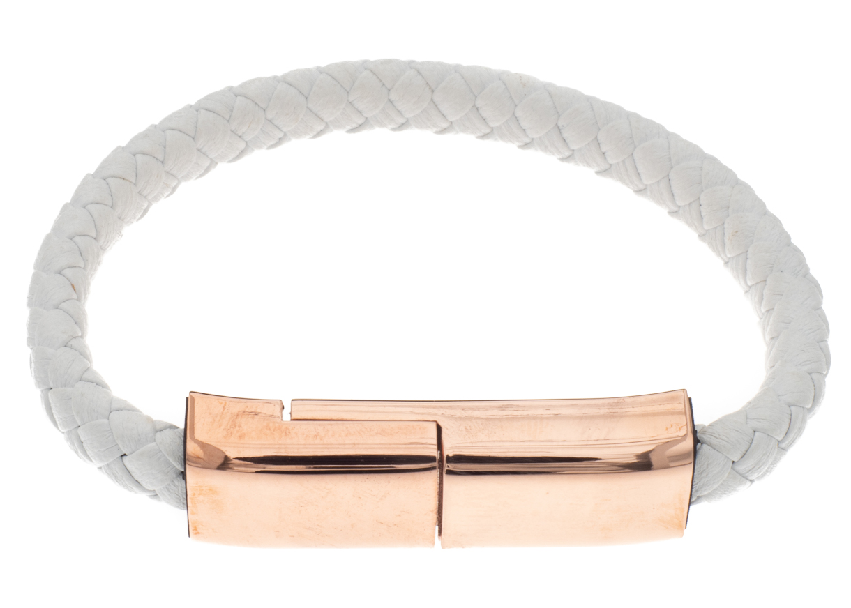 Silver Bar USB-charging-cable-bracelet white C-serie Android 18,5 cm 2288