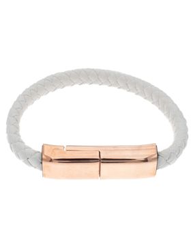 Silver Bar USB-charging-cable-bracelet white C-serie Android 18,5 cm 2288