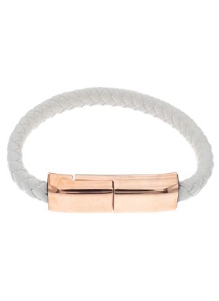 Silver Bar USB-charging-cable-bracelet white C-serie Android 18,5 cm 2288