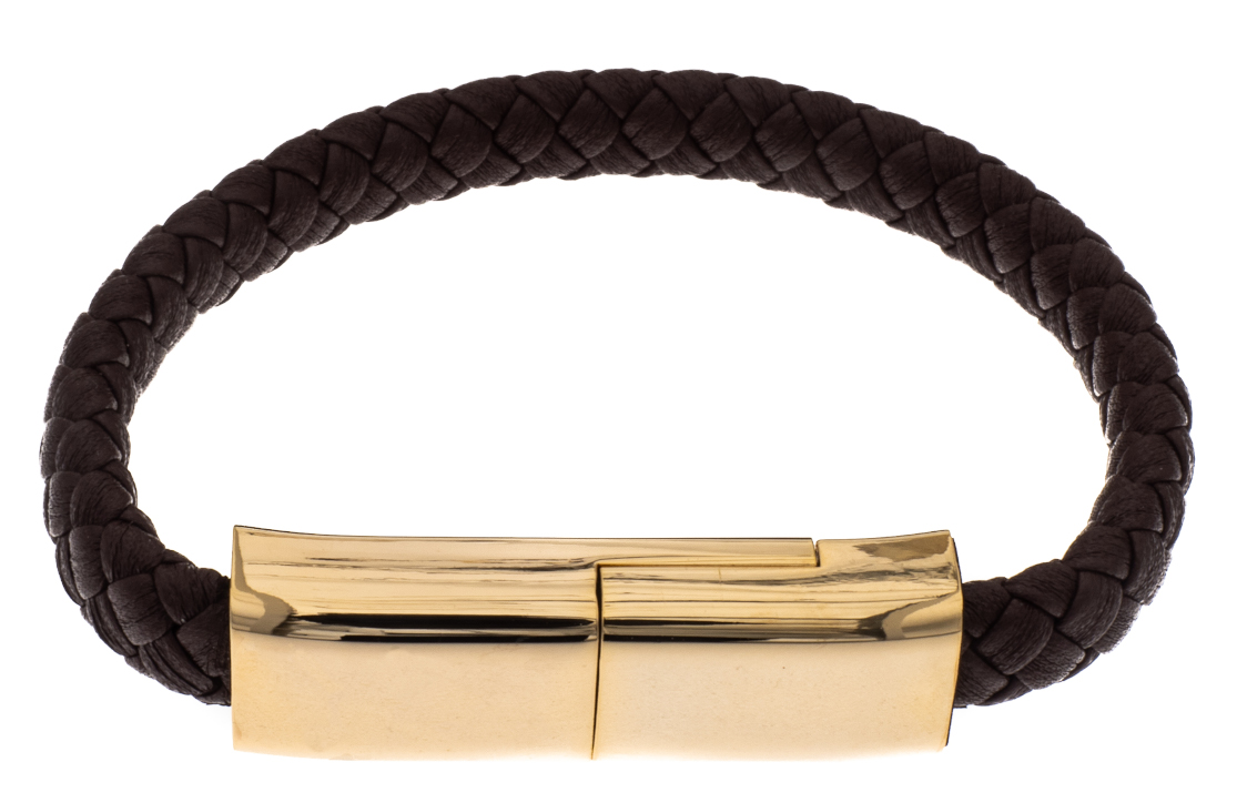 Silver Bar USB-charging-cable-bracelet brown C-serie Android 20,5 cm 2290