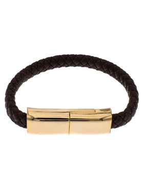 Silver Bar USB-charging-cable-bracelet brown C-serie Android 20,5 cm 2290