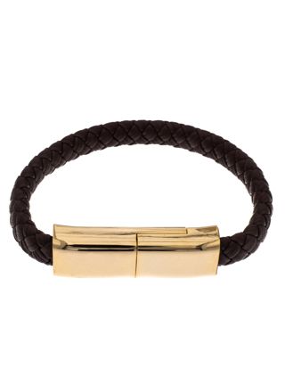 Silver Bar USB-charging-cable-bracelet brown C-serie Android 20,5 cm 2290
