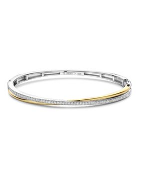 TI SENTO two-tone crossover bangle bracelet 23045ZY