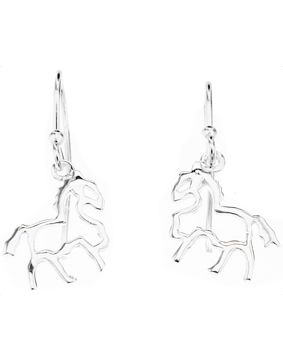 Silver Bar horse hanging earrings 25 mm 2333