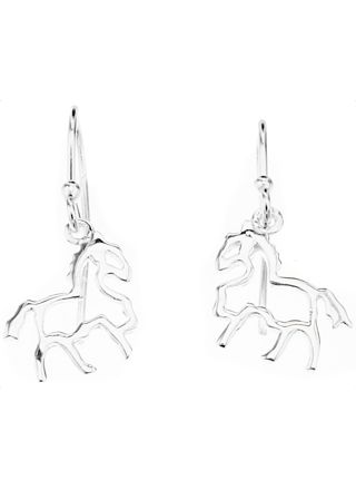 Silver Bar horse hanging earrings 25 mm 2333