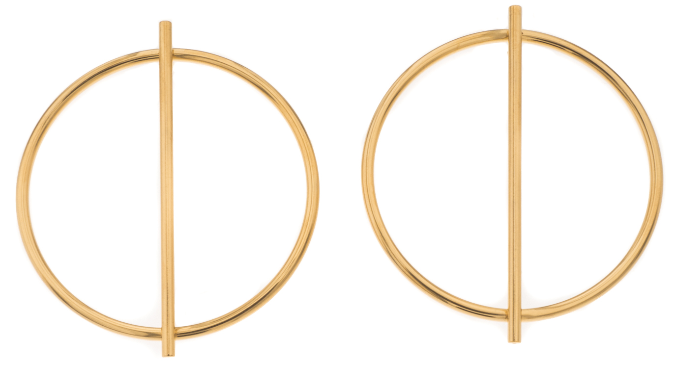 Silver Bar OI studhoops 40 mm steel goldplated 2343