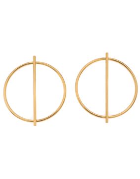 Silver Bar OI studhoops 40 mm steel goldplated 2343