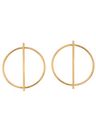 Silver Bar OI studhoops 40 mm steel goldplated 2343