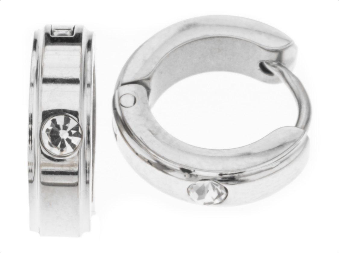 Silver Bar zirconia hoops 4x12 mm steel 2350