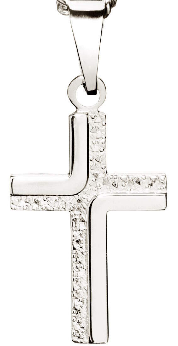 Saurum white gold confirmation cross 8162
