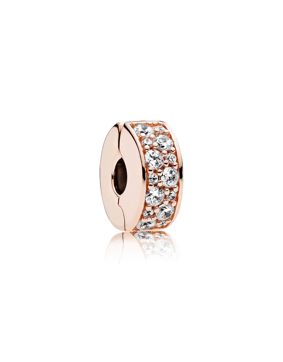 Pandora 14k Rose Gold-Plated 781817CZ Shining Elegance lock charm