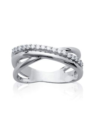 Lykka Casuals wide crossover silver ring 7 mm
