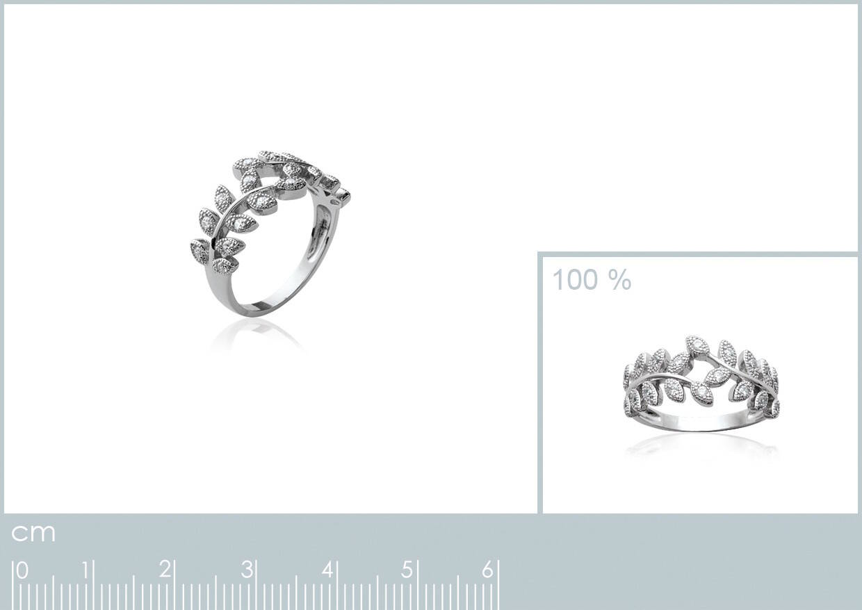 Lykka Casual wide silver ring leaf 9 mm - watchesonline.com