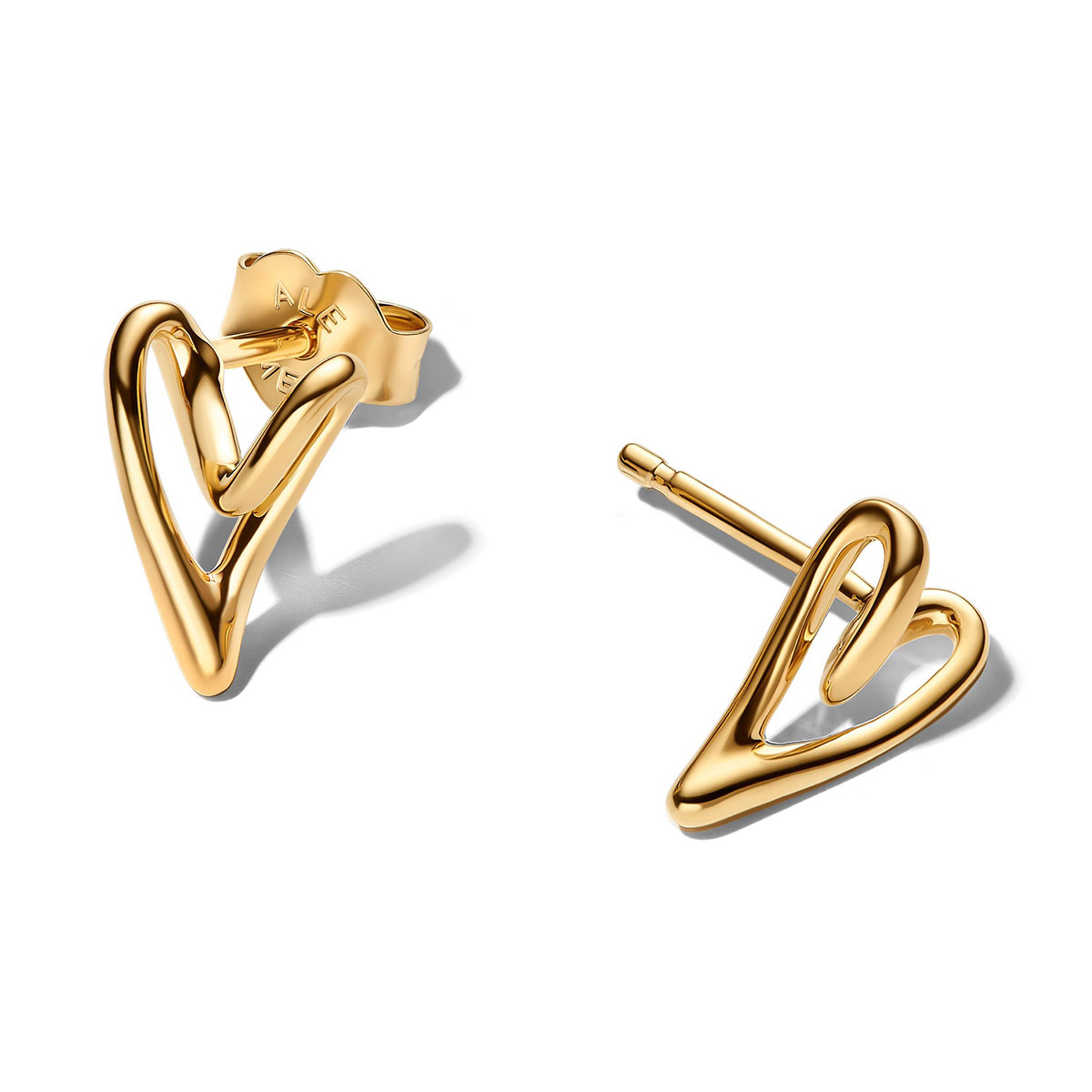 PANDORA ESSENCE gold-plated heart earrings 264393C00