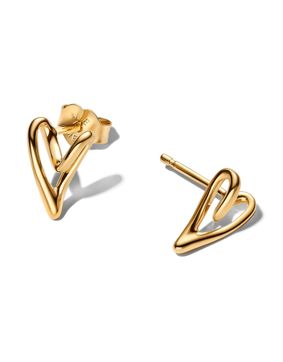 PANDORA ESSENCE gold-plated heart earrings 264393C00