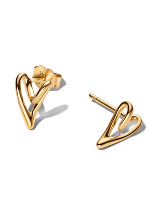 PANDORA ESSENCE gold-plated heart earrings 264393C00