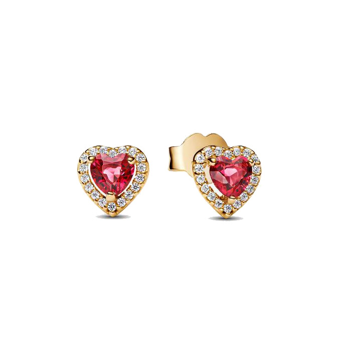Pandora Timeless gold-plated red heart earrings 268427C02