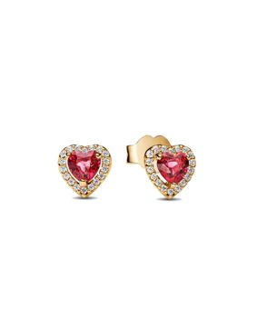Pandora Timeless gold-plated red heart earrings 268427C02