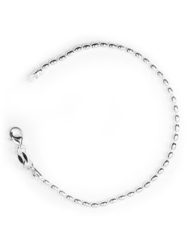 Rice bead chain Bracelet 925 Sterling Silver 2.3mm OLIIVI230/18.5