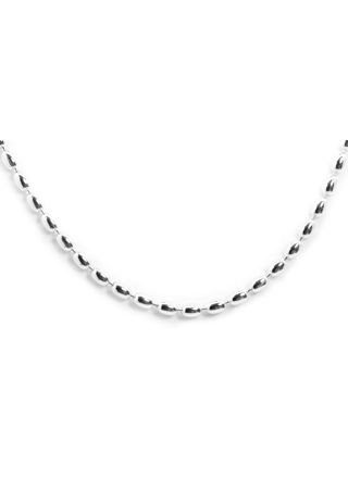 Rice bead chain Necklace 925 Sterling Silver 3mm OLIIVI300