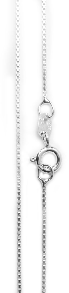 box chain Necklace 925 Sterling Silver 0.9mm VEN015