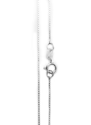 box chain Necklace 925 Sterling Silver 0.9mm VEN015