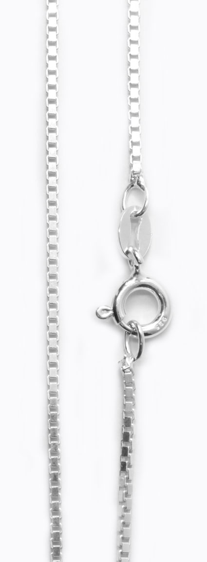 Box chain Necklace 925 Sterling Silver 1.2mm VEN024