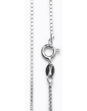 Box chain Necklace rhodinated 925 Sterling Silver 1.2mm R/VEN024
