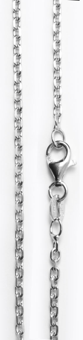 Anchor chain Necklace rhodinated 925 Sterling Silver 2,2mm R/ANK060