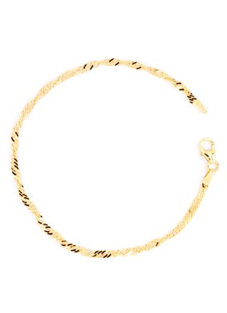 14ct Gold Singapore Chain Bracelet 2.5mm 18.5cm SIN040/18.5