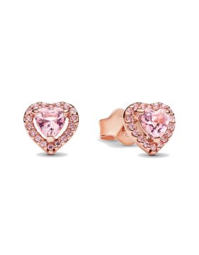 Pandora Timeless rose gold-plated pink heart earrings 288427C02