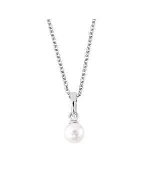 Lykka christening pearl silver necklace