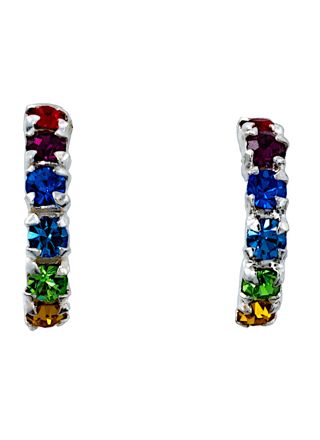Silver Bar S rainbow earrings 2897