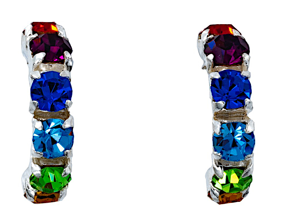Silver Bar M rainbow earrings 2898