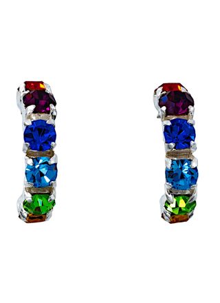 Silver Bar M rainbow earrings 2898