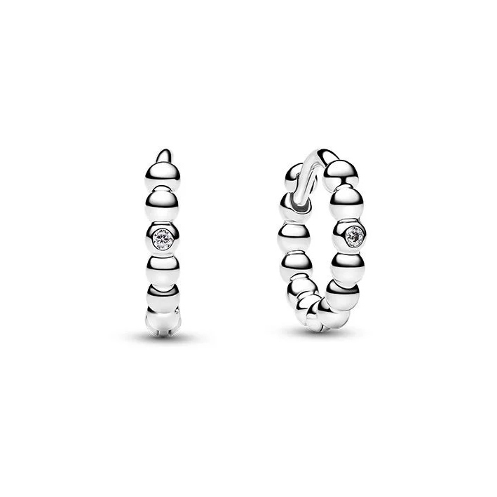 Pandora Signature Beaded Huggie Earrings 294823C01