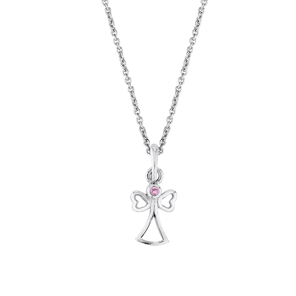 Lykka pink guardian angel silver necklace 