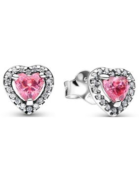 Pandora Timeless pink heart earrings 298427C02