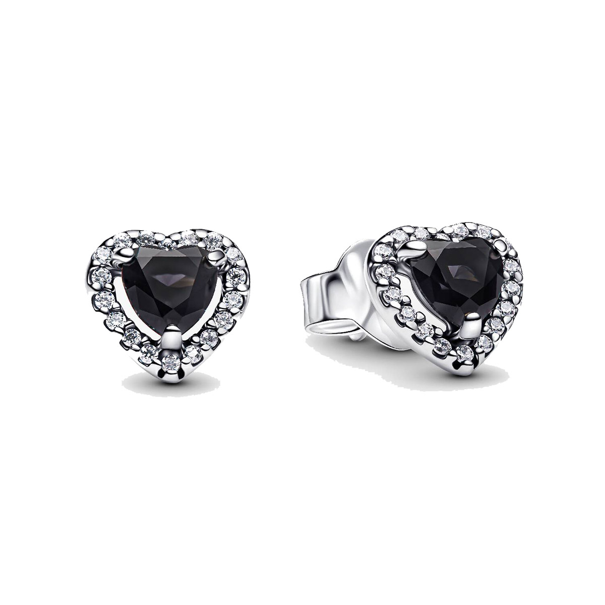 Pandora Timeless black heart earrings 298427C03