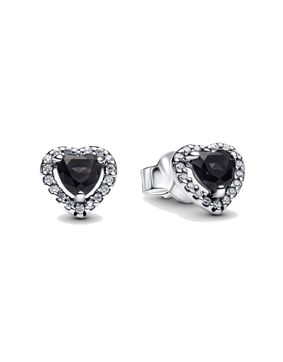 Pandora Timeless black heart earrings 298427C03