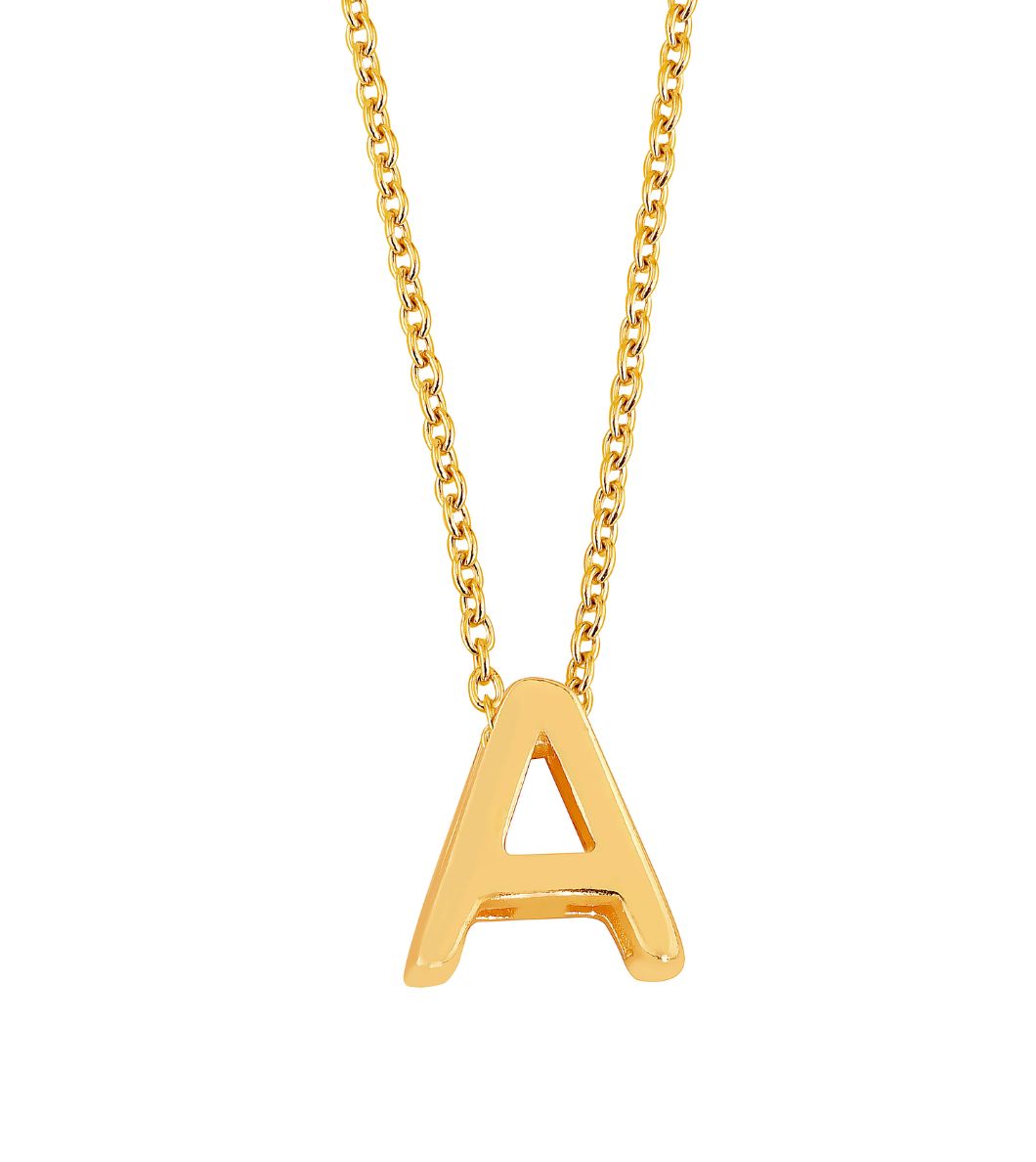 Lykka Symbols gold plated initial necklace silver
