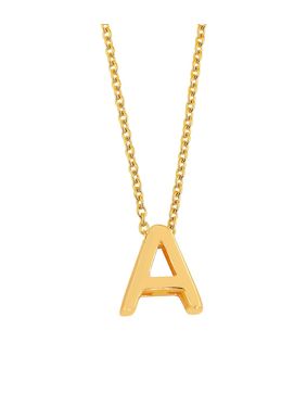 Lykken Symbols gold plated initial necklace silver