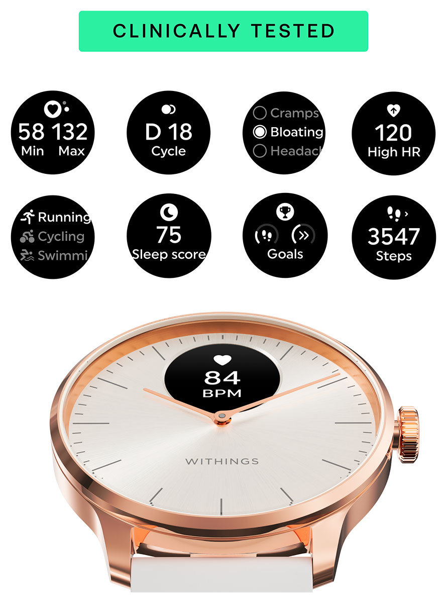 Withings ScanWatch Light - Rose Gold White - watchesonline.com Withings ScanWatch Light - Rose Gold White - watchesonline.com