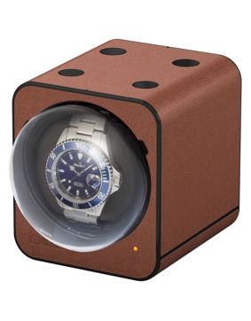 Boxy Fancy Brick leather look brown winder