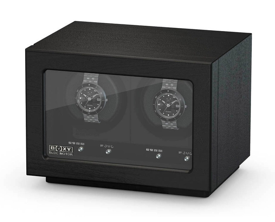 Boxy BLDC black winder för 2 watches